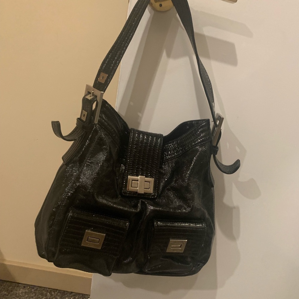 Kooba Black Patton Leather Shoulder Bag